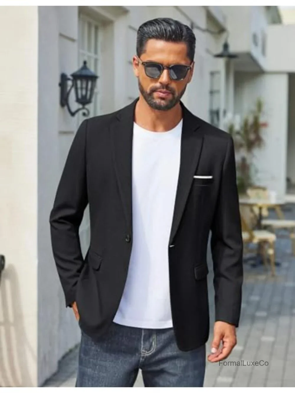 Mens Sport Coat Lightweight One Button Notched Lapel Blazer 4 Pockets